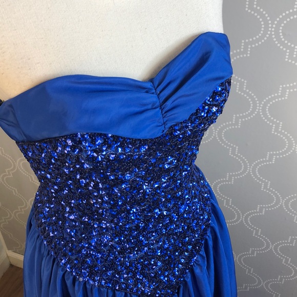 Vintage sweetheart neckline blue formal prom dress {{FREE SHIPPING}} - Picture 5 of 7